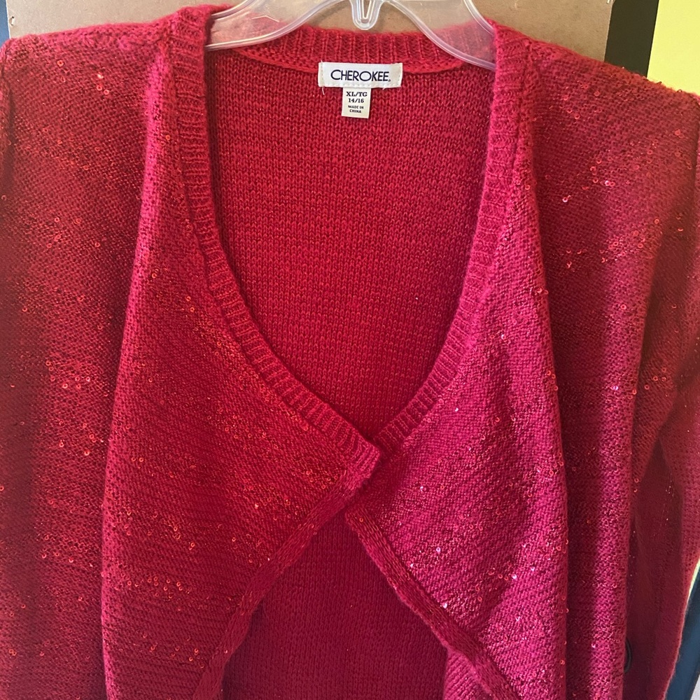NWT Cherokee red sweater 14-16 girls